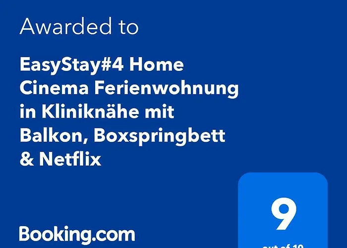 #4-Kino Ferienwohnung in Kliniknähe mit Balkon/Boxspringbett/Netflix